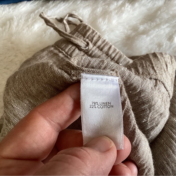 J. Jill Linen Blend Flax Beige Sand Cropped Capris Drawstring Waist XXL - Picture 4 of 7